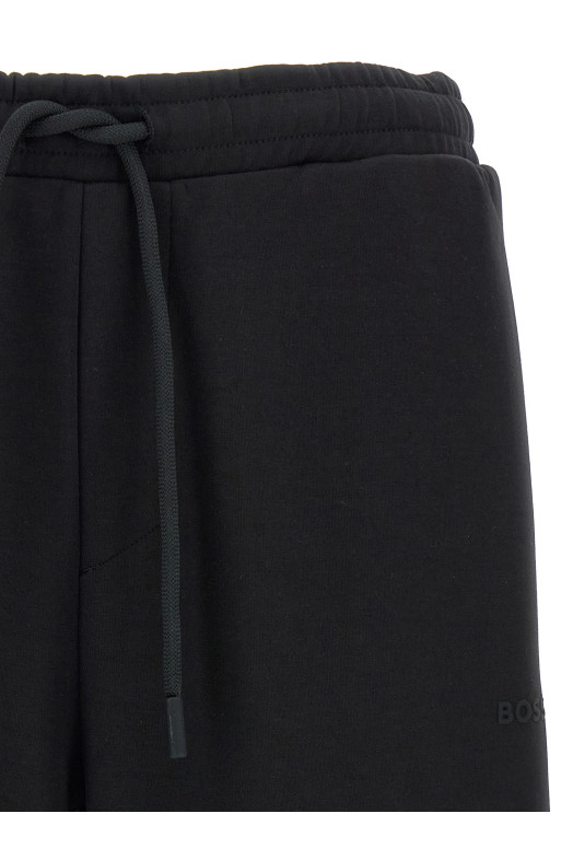 Хлопковые брюки черного цвета HUGO BOSS 50565748001