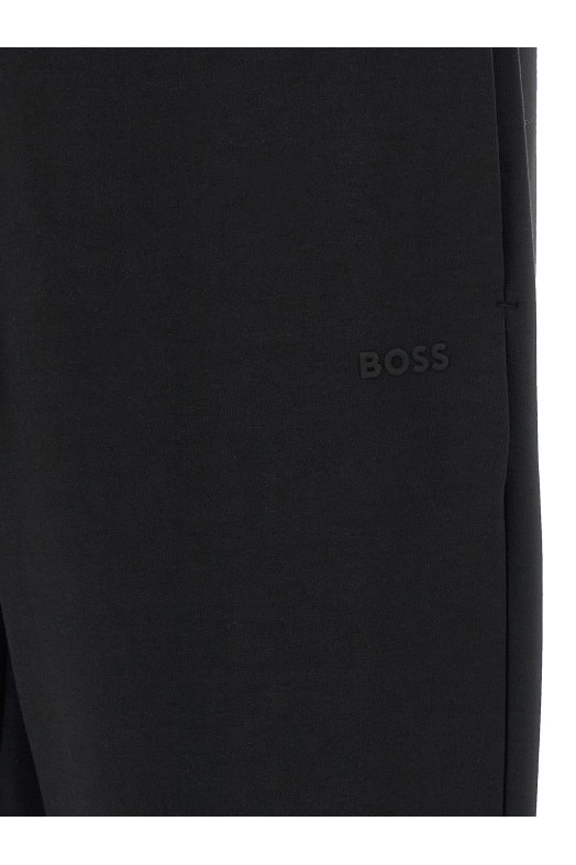 Хлопковые брюки черного цвета HUGO BOSS 50565748001