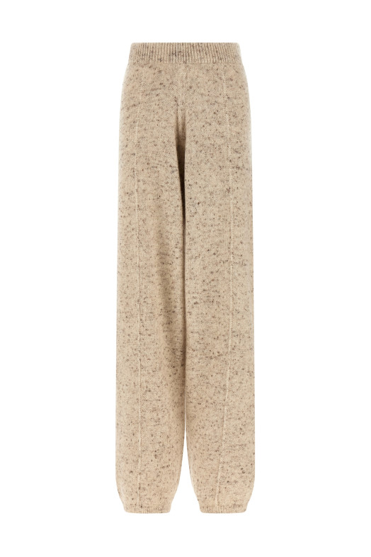 Buttoned yarn pants Beige