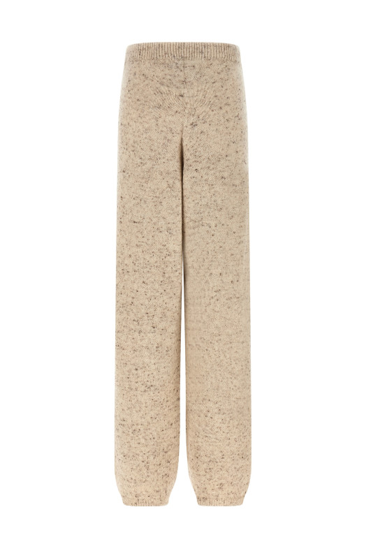 Buttoned yarn pants Beige