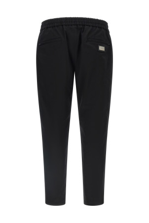Logo plaque pants Black