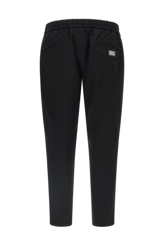 Logo plaque pants Black