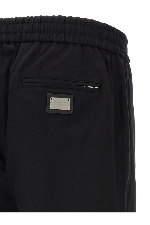 Logo plaque pants Black
