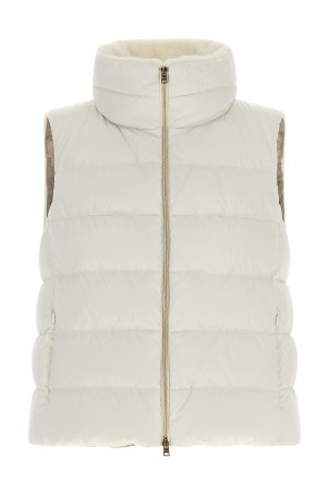 Technical satin vest White