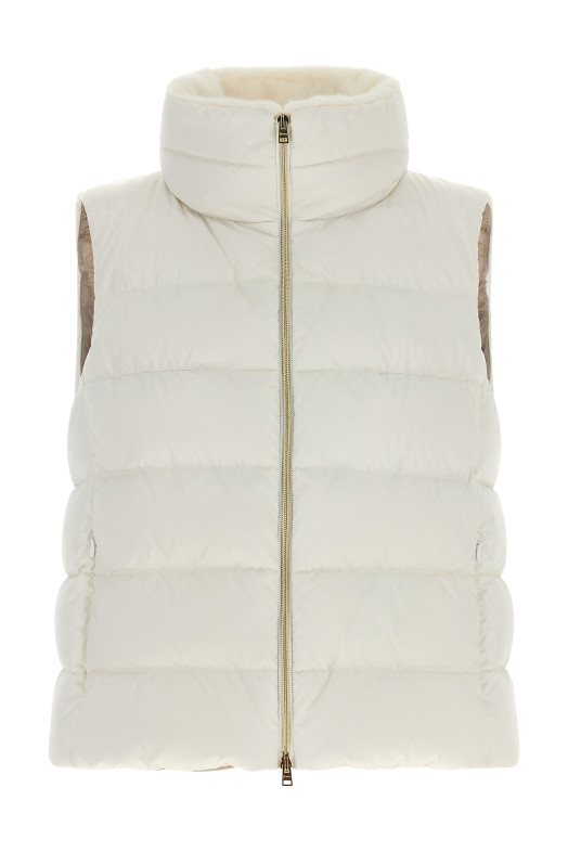 Technical satin vest White