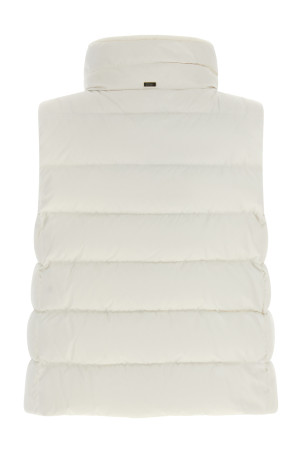 Technical satin vest White