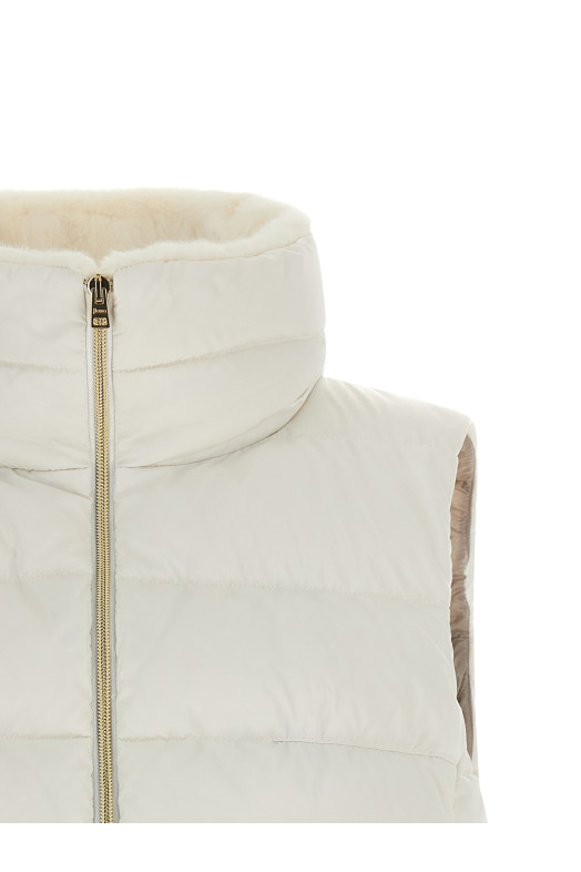 Technical satin vest White