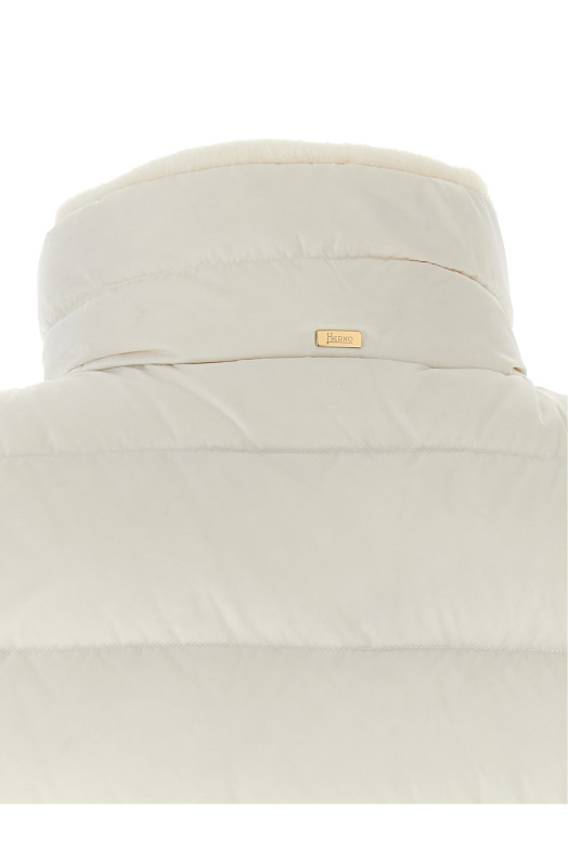Technical satin vest White