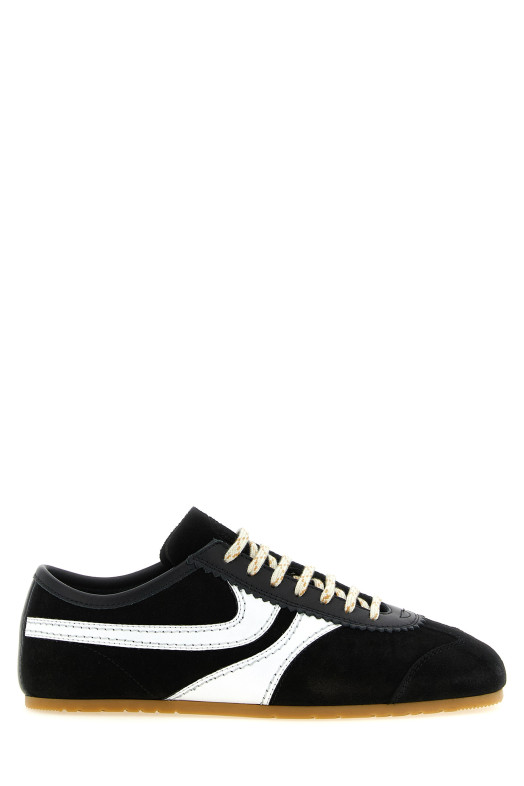 Замшевые кроссовки черно-серые DRIES VAN NOTEN  2621317000133998