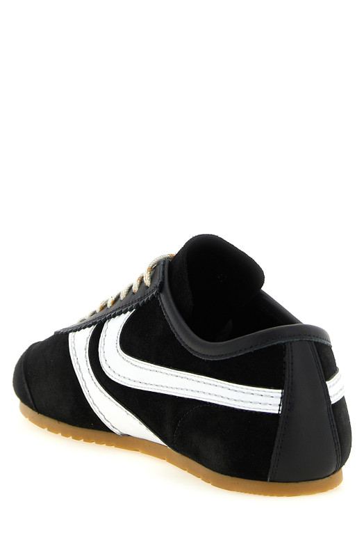 Замшевые кроссовки черно-серые DRIES VAN NOTEN  2621317000133998