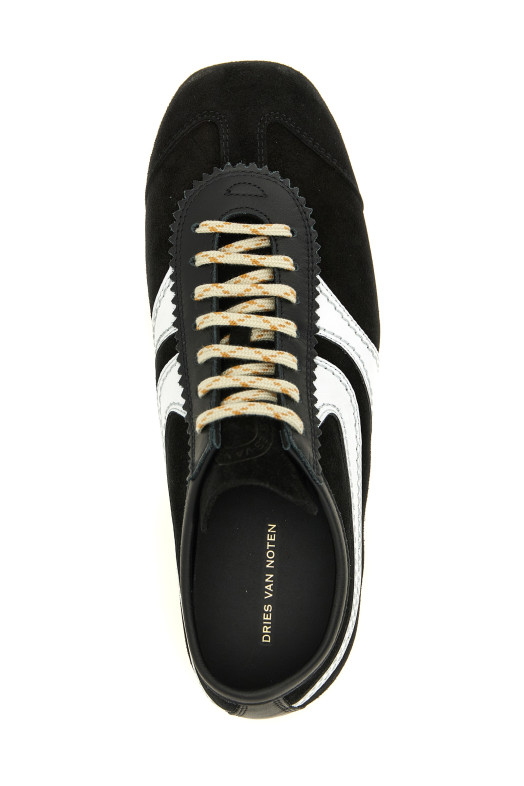 Замшевые кроссовки черно-серые DRIES VAN NOTEN  2621317000133998