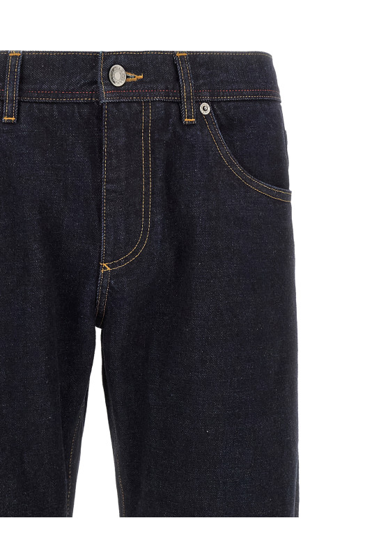 Джинси DG з вишивкою, сині DOLCE & GABBANA GP14JZG8NM1S9001