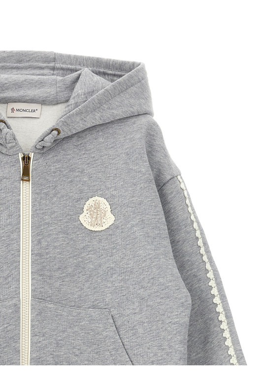 Худи с вязаными элементами, серый MONCLER ENFANT L29548G00017899PS980
