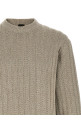 Хлопковый свитер бежевого цвета HUGO BOSS 50565119271