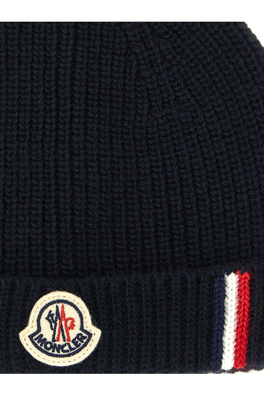 Tricolor detail beanie Blue