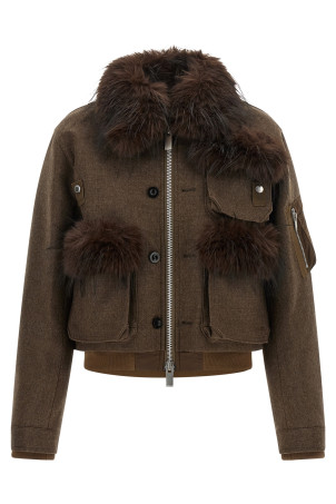 Double collar blouson Brown