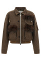 Double collar blouson Brown