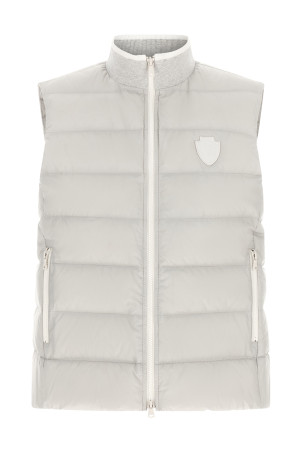 Жилет із геральдичними нашивками, сірий BRUNELLO CUCINELLI MD5983306C3671