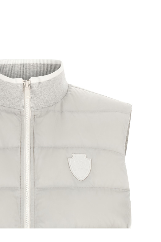 Жилет із геральдичними нашивками, сірий BRUNELLO CUCINELLI MD5983306C3671