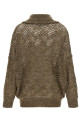 'Dazzling Abstract Leaf' cardigan Brown