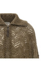 'Dazzling Abstract Leaf' cardigan Brown