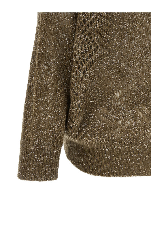 'Dazzling Abstract Leaf' cardigan Brown