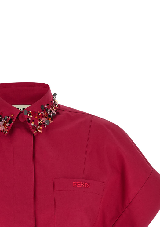 Рубашка с вышивкой, разноцветная FENDI FS8363AWAEF1WX3