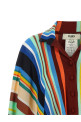 Striped poncho with fringes Multicolor