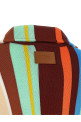 Striped poncho with fringes Multicolor
