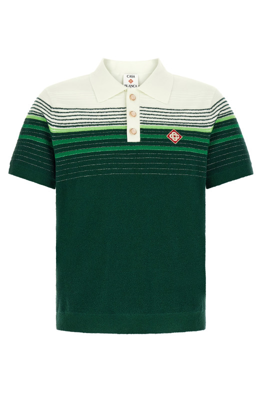 'Bouclé Stripes' polo shirt Green