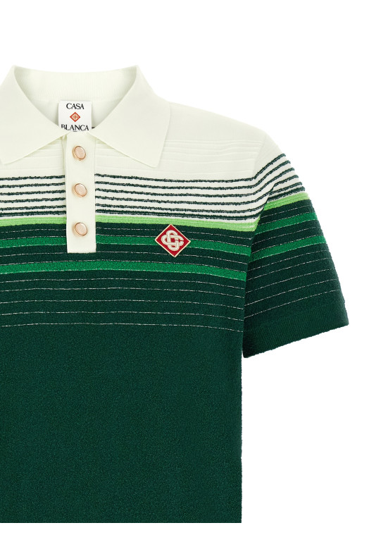 'Bouclé Stripes' polo shirt Green