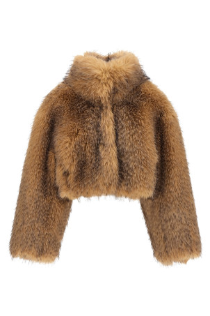 Cropped fur Beige