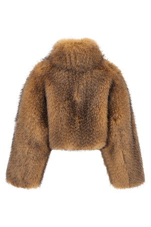 Cropped fur Beige