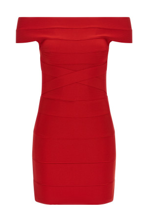 Crossed band dress Red