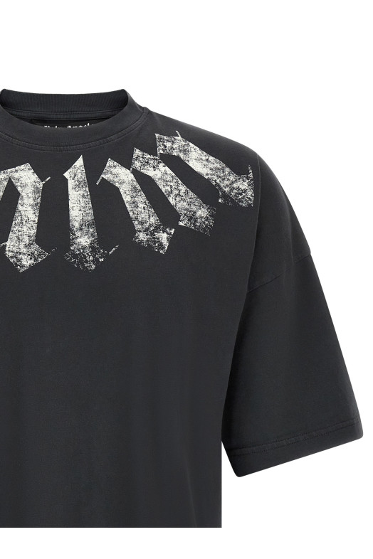 Craquelé gothic print t-shirt Black