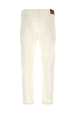 Джинси з вишитим логотипом, білі BRUNELLO CUCINELLI M277PX1290C7210