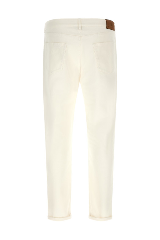 Джинси з вишитим логотипом, білі BRUNELLO CUCINELLI M277PX1290C7210