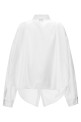 Асимметричная рубашка с вышитым логотипом, белого цвета BALENCIAGA 790945TQM059000