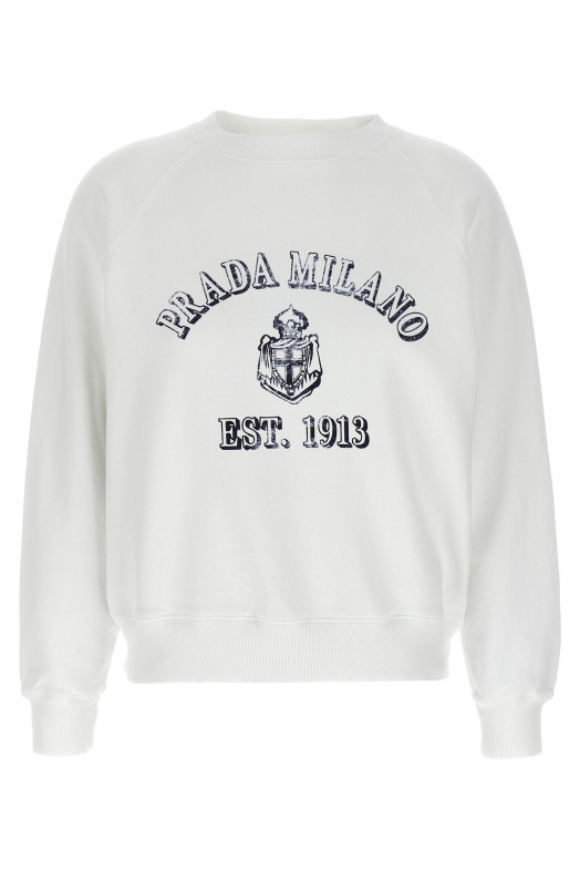 Світшот з принтом, білий PRADA 134716SOOO16V5F0009