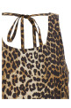 'Leopard Cotton Poplin Mini' dress Brown