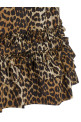 'Leopard Cotton Poplin Mini' dress Brown