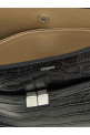 Crocodile-print leather Crossbody bag Black