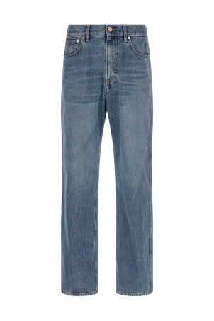 Délavé effect denim jeans Blue