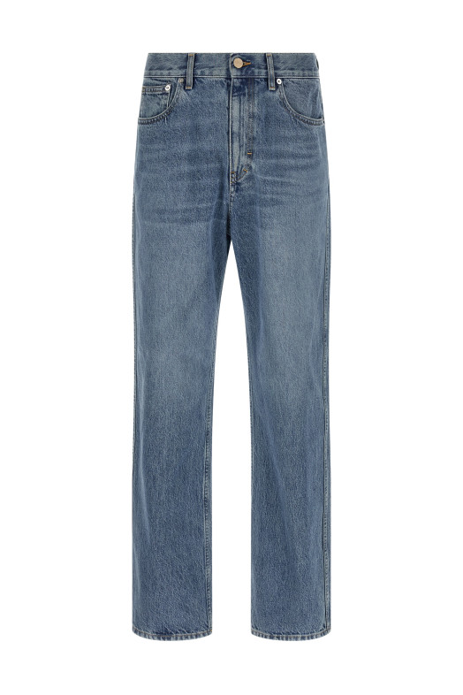 Délavé effect denim jeans Blue