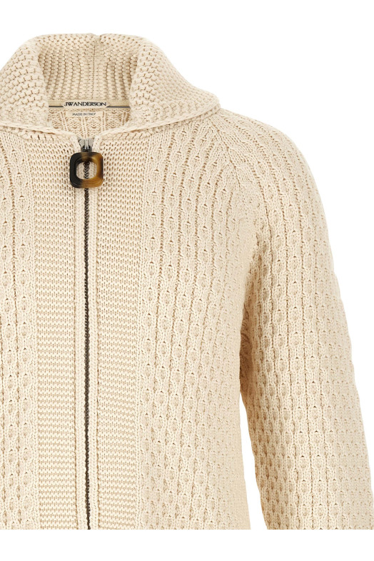 'Cable' cardigan  White