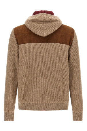 Suede and cashmere bomber jacket  Brown
