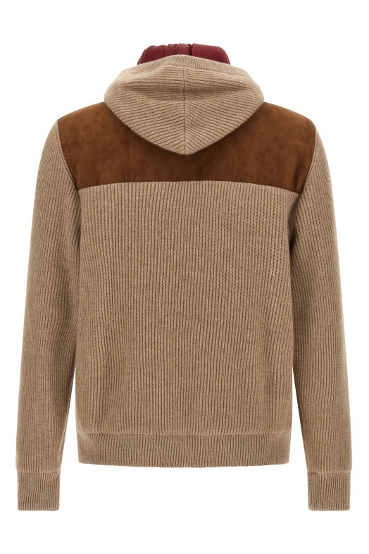 Suede and cashmere bomber jacket  Brown