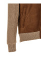 Suede and cashmere bomber jacket  Brown
