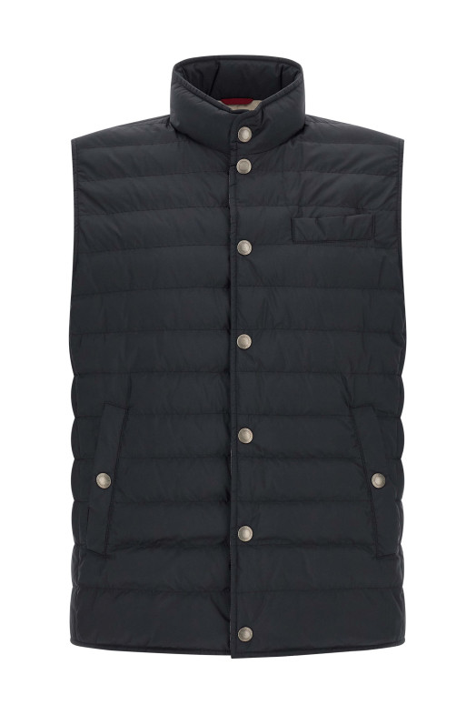 Жилет из техно-ткани  Синий BRUNELLO CUCINELLI MV4081711CIX44