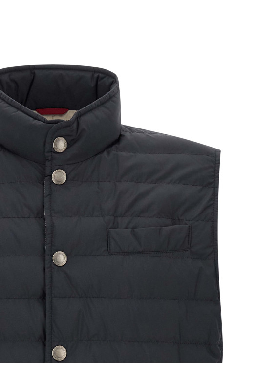 Жилет из техно-ткани  Синий BRUNELLO CUCINELLI MV4081711CIX44